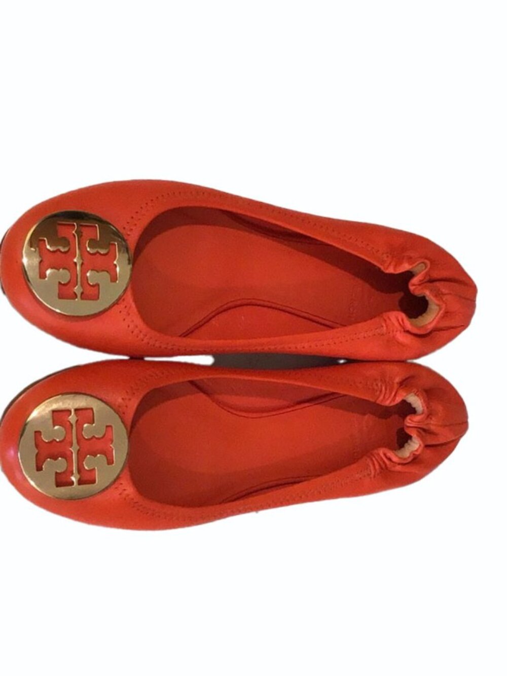 TORY BURCH Vibrant Orange Leather Minnie Ballet Flats Size 7 -Same Day Shipping* - Picture 6 of 10
